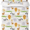 Unyqoos® Levendig Kinderbeddengoed Set met Safari Dierenprint en Ritssluiting voor Jongens, 100 x 135 cm