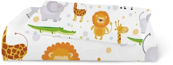 Unyqoos® Levendig Kinderbeddengoed Set met Safari Dierenprint en Ritssluiting voor Jongens, 100 x 135 cm