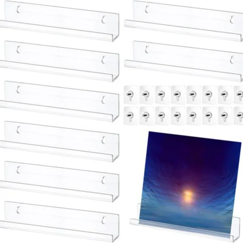 P-87213235546680-20260406083318.webp Unyqoos® Set van 8 transparante acryl wandplanken voor vinylplaten en albums