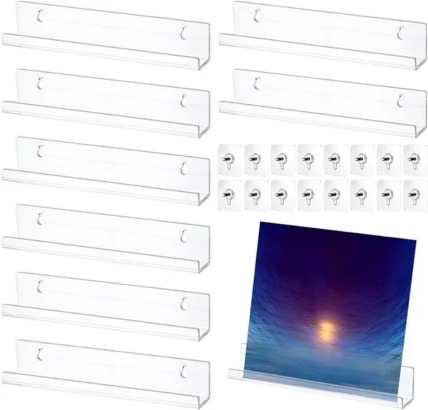P-87213235546680-20260406083318.webp Unyqoos® Set van 8 transparante acryl wandplanken voor vinylplaten en albums
