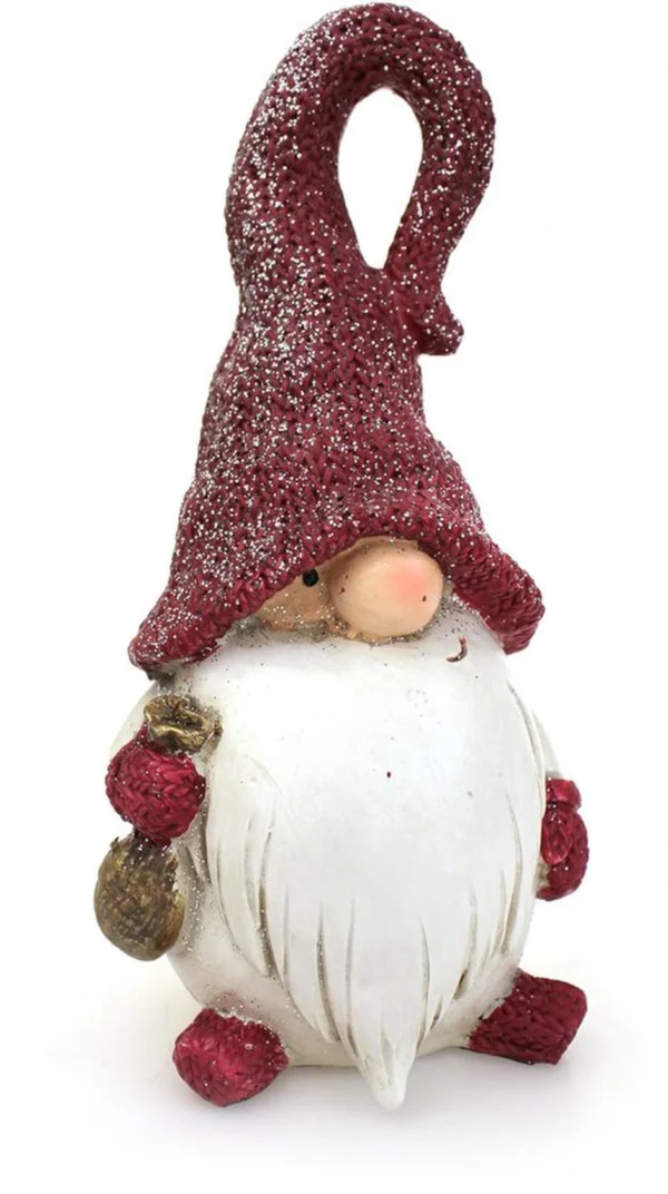Unyqoos® Decoratieve Tuinkabouter van Polystone voor Feestelijke Winterdecoratie