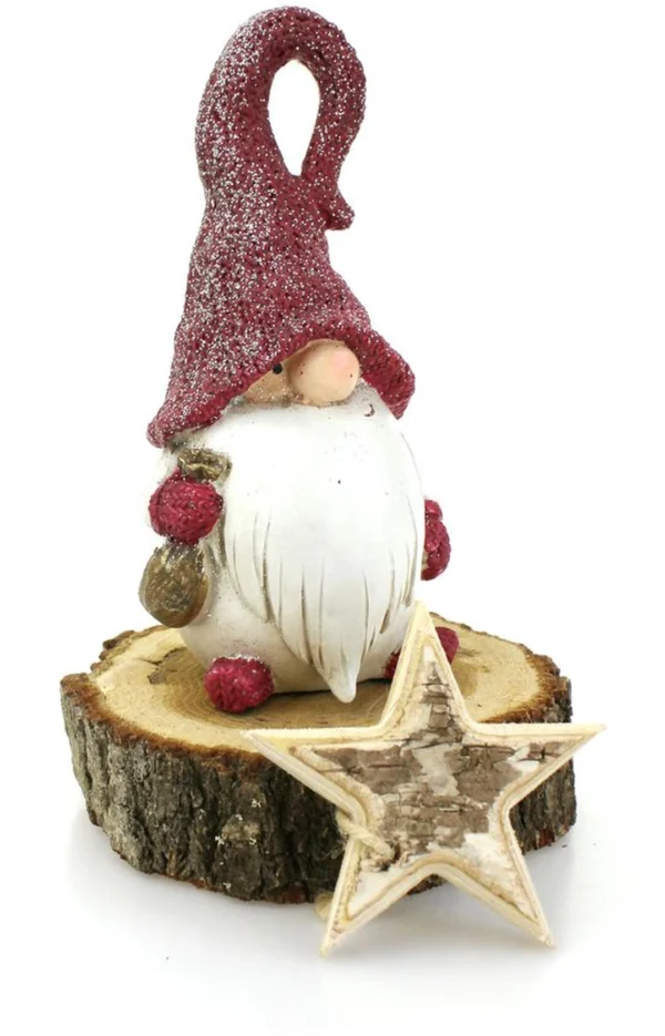 Unyqoos® Decoratieve Tuinkabouter van Polystone voor Feestelijke Winterdecoratie