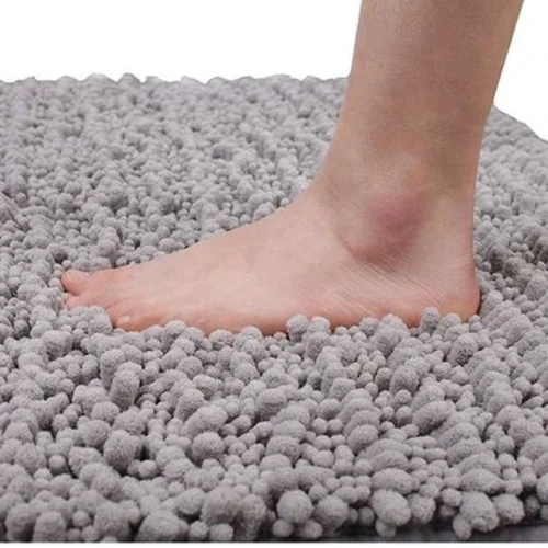 Unyqoos® Luxe Chenille Badmat Grijs voor Comfort en Veiligheid in de Badkamer