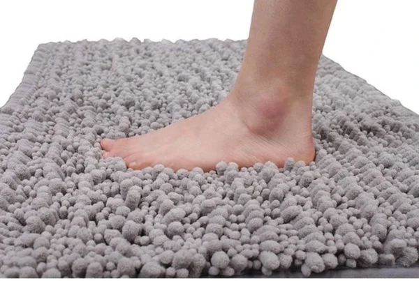 Unyqoos® Luxe Chenille Badmat Grijs voor Comfort en Veiligheid in de Badkamer