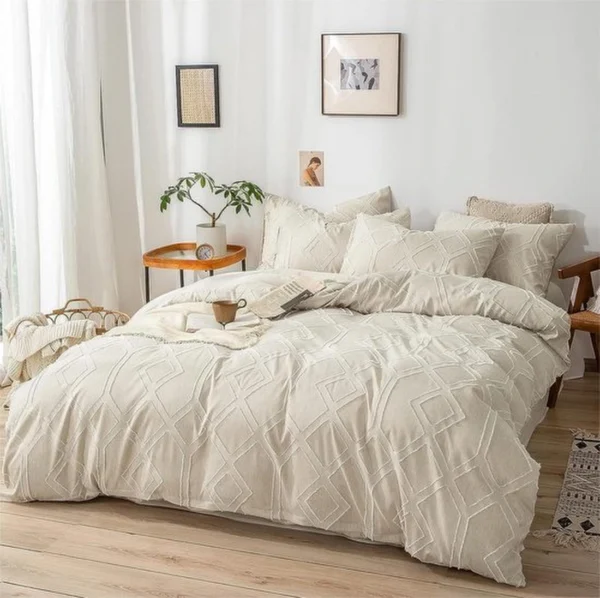 Unyqoos® Stijlvolle Boho Beddengoedset met Geometrisch Ontwerp en Ritssluiting voor Optimaal Comfort