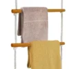 Unyqoos® Multifunctioneel wand- en vrijstaand handdoekenrek met 5 lagen van hout