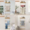 Unyqoos® Multifunctioneel wand- en vrijstaand handdoekenrek met 5 lagen van hout