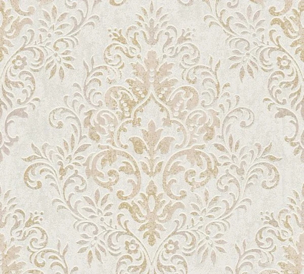 Unyqoos® Elegant vliesbehang met barokke ornamenten in beige en bruin tinten, beige-bruin
