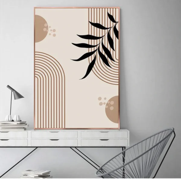 Unyqoos® Moderne boho canvas posterset met abstracte geometrische lijnen voor interieurdecoratie
