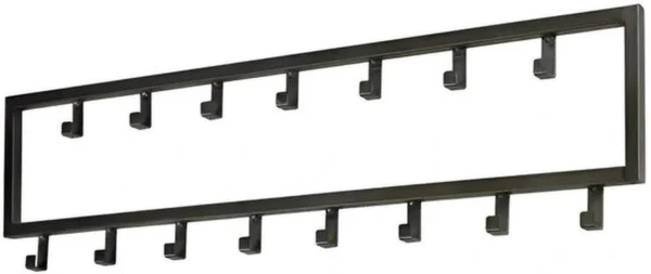 Unyqoos® Moderne Zwarte Wandgarderobe met 15 Haken voor Diverse Toepassingen