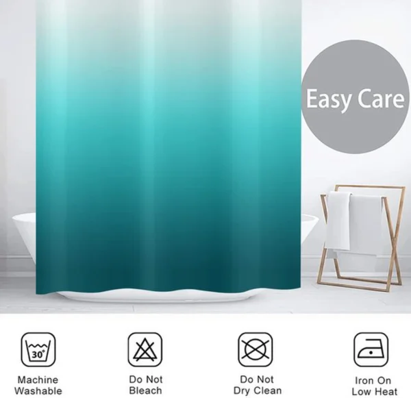 Unyqoos® Modern Douchegordijn met Turquoise Ombre Design voor Stijlvolle Badkamers