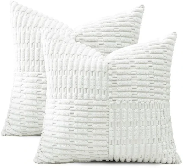 P-87213235670190-20260406111850.webp Unyqoos® Set van 2 zachte corduroy kussenslopen met gestreept patroon voor diverse interieurstijlen