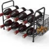 P-87213235680230-20260406105834.webp Unyqoos® Stijlvol metalen wijnrek voor 8 flessen, ideaal voor keuken en bar