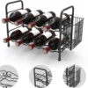 P-87213235680234-20260406105837.webp Unyqoos® Stijlvol metalen wijnrek voor 8 flessen, ideaal voor keuken en bar