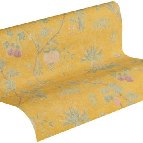 P-87213235687880-20260405114134.webp Unyqoos® Vliesbehang met geel bloemenpatroon voor stijlvol en gezond interieurontwerp