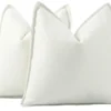 Unyqoos® Set van twee stijlvolle witte chenille kussenhoezen met franjes voor bank en slaapkamer