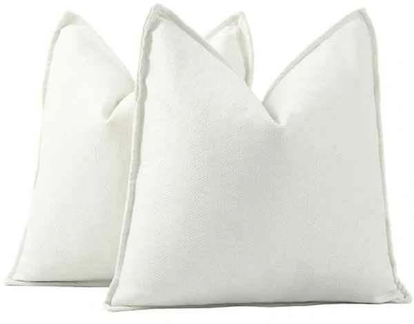 Unyqoos® Set van twee stijlvolle witte chenille kussenhoezen met franjes voor bank en slaapkamer