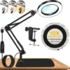 Unyqoos® Tafelvergrootglas met Verlichting en Standaard voor Nauwkeurig Werken en Lezen
