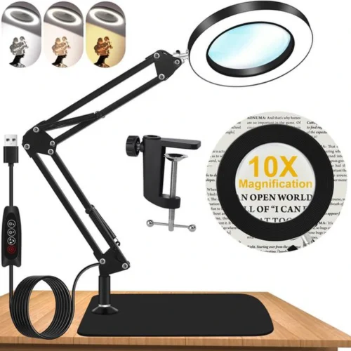 P-87213235720440-20260331100747.webp Unyqoos® Tafelvergrootglas met Verlichting en Standaard voor Nauwkeurig Werken en Lezen