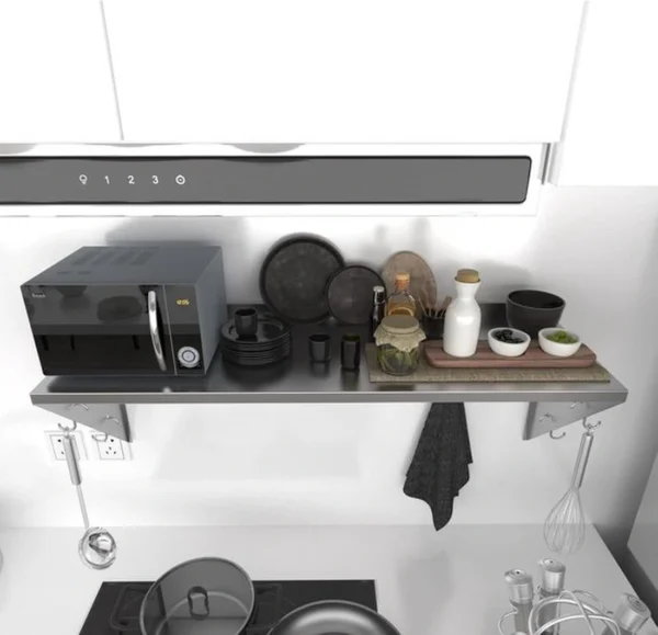 P-87213235722114-20260406082427.webp Unyqoos® Ruim wandrek van roestvrij staal met haken voor keuken en garage
