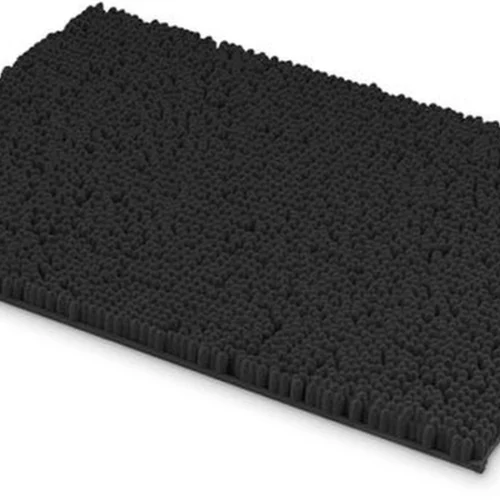 Unyqoos® Zwarte Chenille Badmat 80x50 cm met Antislip en Hoge Absorptie