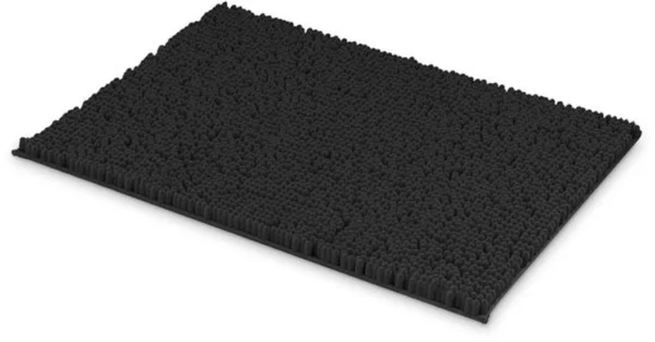 P-87213235761650-20260405141749.webp Unyqoos® Zwarte Chenille Badmat 80x50 cm met Antislip en Hoge Absorptie