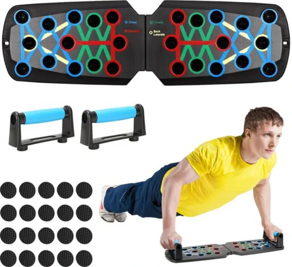 Unyqoos® Opvouwbaar push-upboard met kleurcodering voor thuis spiertraining