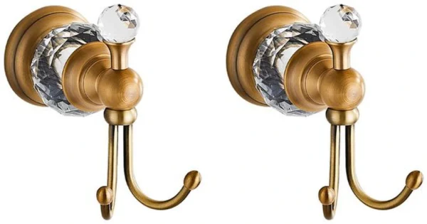 Unyqoos® Set van twee luxe wandhaken met kristal voor badkamer en slaapkamer
