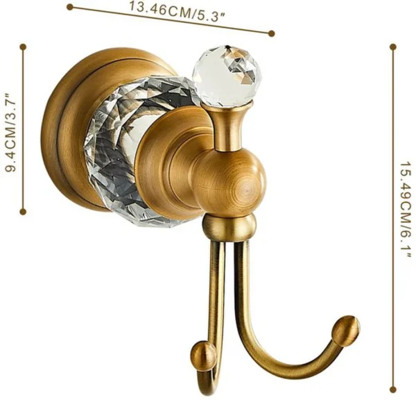 Unyqoos® Set van twee luxe wandhaken met kristal voor badkamer en slaapkamer