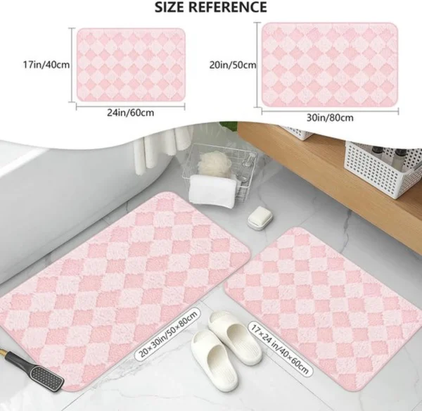Unyqoos® Zacht Roze Badkamertapijt met Antislip en Hoog Absorptievermogen, 50 x 80 cm