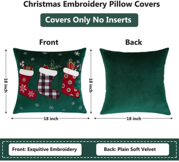 Unyqoos® Set van 2 decoratieve kerstkussenslopen met borduursels voor feestelijke sfeer