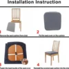 P-87213235822033-20260405182737.webp Unyqoos® Set van 6 waterafstotende stoelhoezen in donkergrijs voor eetkamerstoelen
