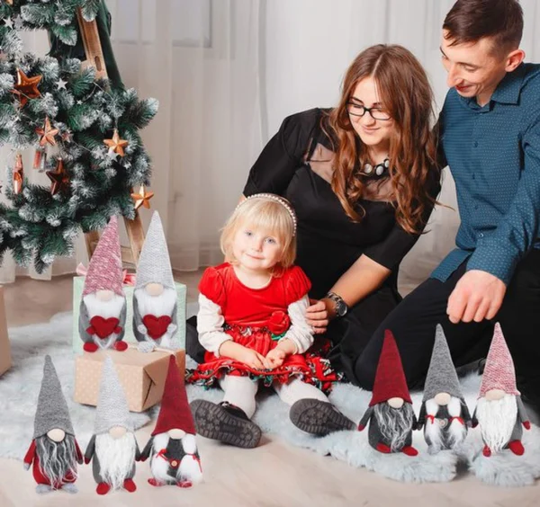 P-87213235829751-20260406092737.webp Unyqoos® Set van 8 handgemaakte Zweedse kerstkabouters voor sfeervolle decoratie