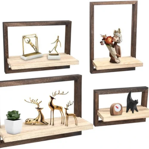 Unyqoos® Houten wandplank set voor stijlvolle en functionele wanddecoratie