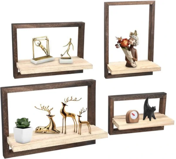 Unyqoos® Houten wandplank set voor stijlvolle en functionele wanddecoratie