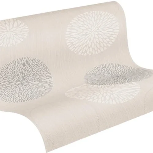 P-87213235910520-20260405113617.webp Unyqoos® Vliesbehang met abstract bloemendesign en metallic accenten in beige tint