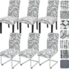 P-87213235911821-20260405182306.webp Unyqoos® Set van 6 Universele Stretch Stoelhoezen van Jacquard Stof voor Eetkamerstoelen en Evenementen