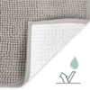Unyqoos® Grijze antislip badmat van chenille 50x50 cm voor veilige badkamer