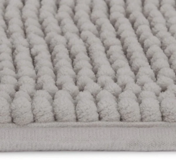 Unyqoos® Grijze antislip badmat van chenille 50x50 cm voor veilige badkamer
