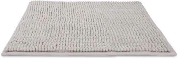 Unyqoos® Grijze antislip badmat van chenille 50x50 cm voor veilige badkamer
