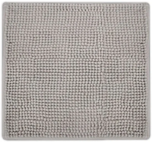 Unyqoos® Grijze antislip badmat van chenille 50x50 cm voor veilige badkamer