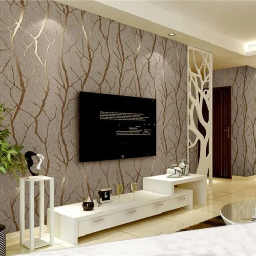 P-87213235936670-20260405114443.webp Unyqoos® Modern gestreept vliesbehang met 3D reliëf voor woonkamer en meer, bruin