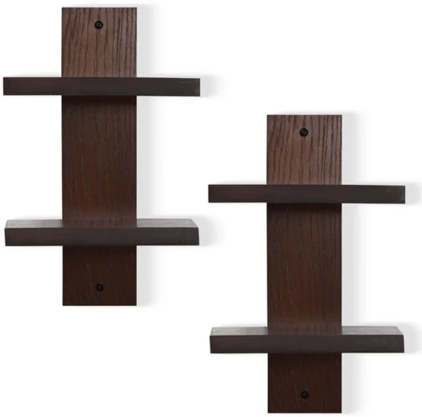 Unyqoos® Moderne verticale boekenplank set van 2 voor stijlvolle muurdecoratie