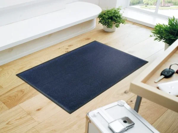 Unyqoos® Marineblauwe wasbare deurmat voor binnen en buiten van 50 x 75 cm