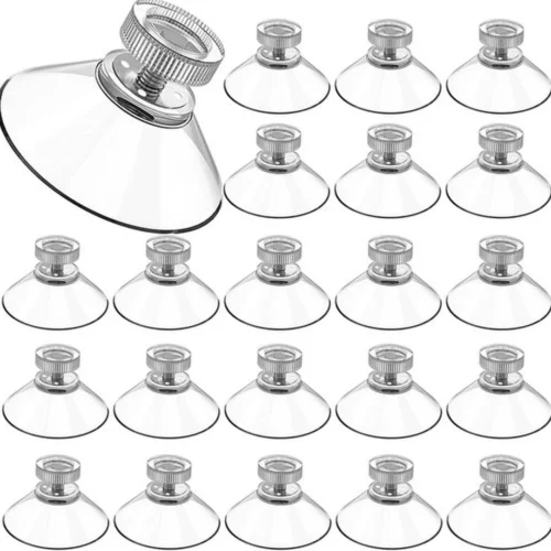 Unyqoos® Set van 20 sterke transparante zuignappen met schroefdraad voor diverse oppervlakken