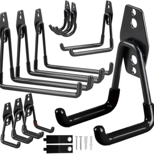 Unyqoos® Complete set van 12 multifunctionele wandhaken voor efficiënte opslag in de garage