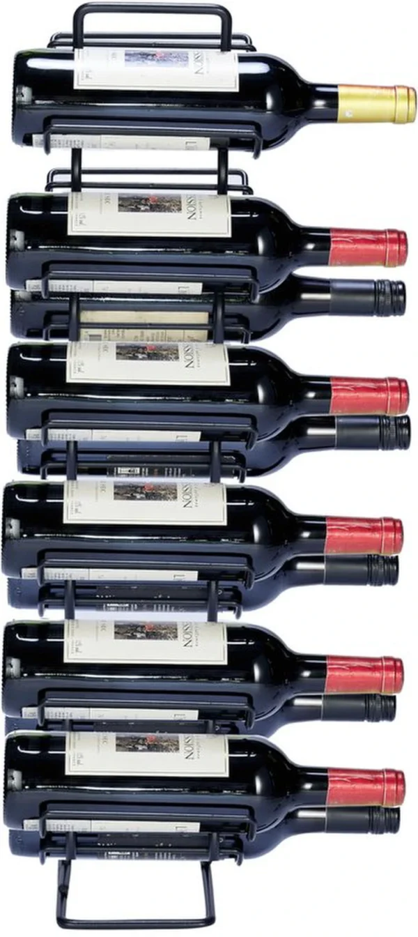 P-87213235964391-20260406110437.webp Unyqoos® Industrieel wijnrek voor twaalf flessen met stijlvol zwart ontwerp