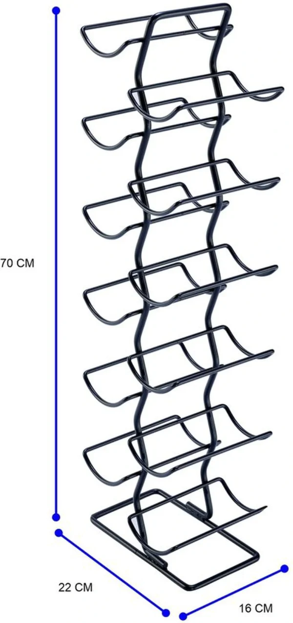 P-87213235964395-20260406110441.webp Unyqoos® Industrieel wijnrek voor twaalf flessen met stijlvol zwart ontwerp