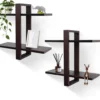P-87213235992560-20260406083304.webp Unyqoos® Set van 2 multifunctionele houten wandplanken voor stijlvol opbergen en decoreren