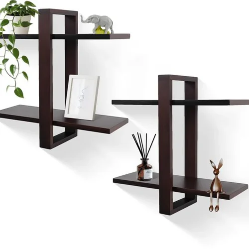 P-87213235992560-20260406083304.webp Unyqoos® Set van 2 multifunctionele houten wandplanken voor stijlvol opbergen en decoreren